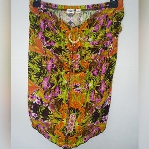 Cato colorful halter top with hanging gems